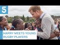 Prince Harry meets young rugby players | 5 News