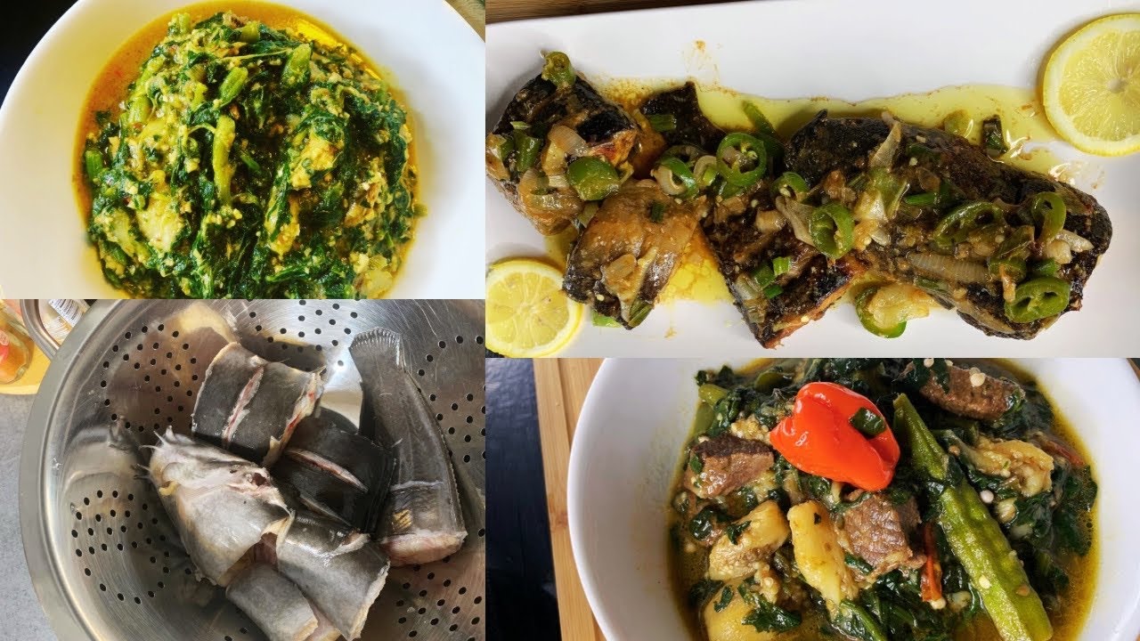 2 Idées de  recette POISSON CHAT  pour un dejeuner,legume vert au boeuf et GOMBO et bitekuteku ...