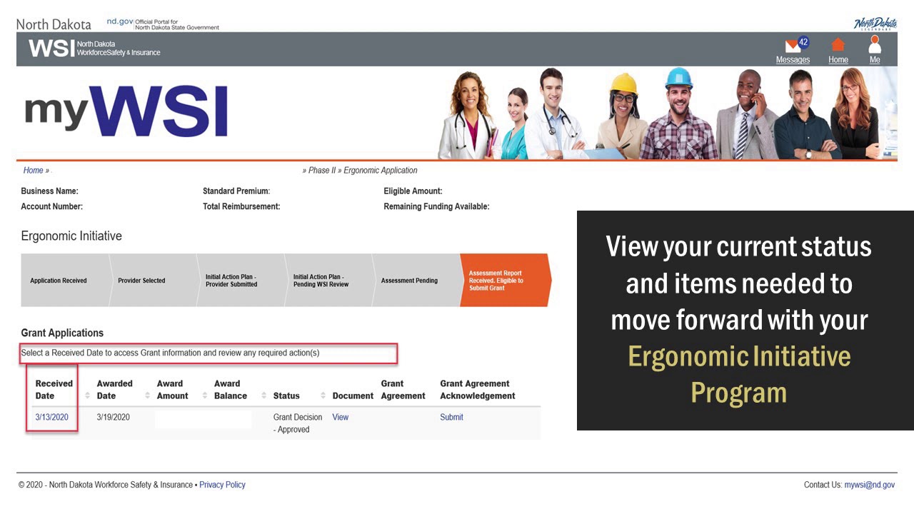 How to manage the WSI Ergonomic Initiative Program in myWSI.