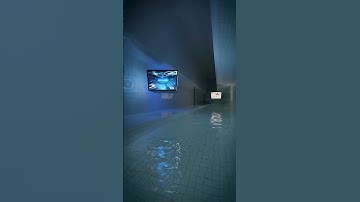 Floating PlayStation Screens in liminal space poolroom