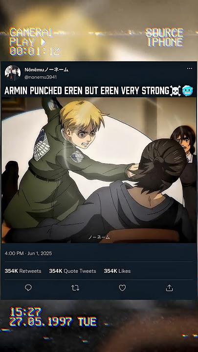 armin punched eren yeager☠️🥶