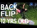 My 12 year old brother learns to backflip progression