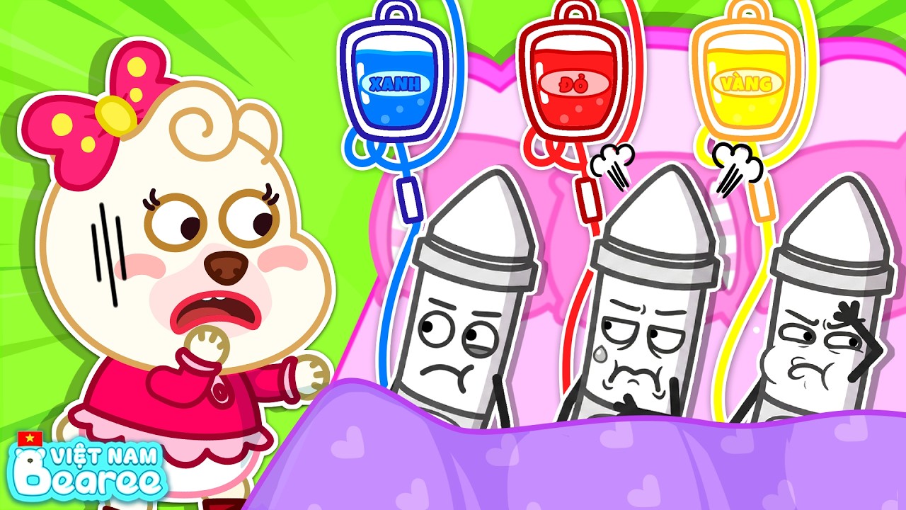 Bác Sĩ Bearee Truyền Màu Sắc Cấp Cứu Cho Bạn Bút Bị Bay Màu | Giữ Gìn Đồ Chơi  | Hoạt Hình Thiếu Nhi