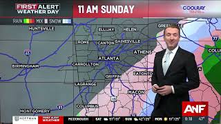 First Alert Forecast: Watching Sunday for light snow in central Georgia