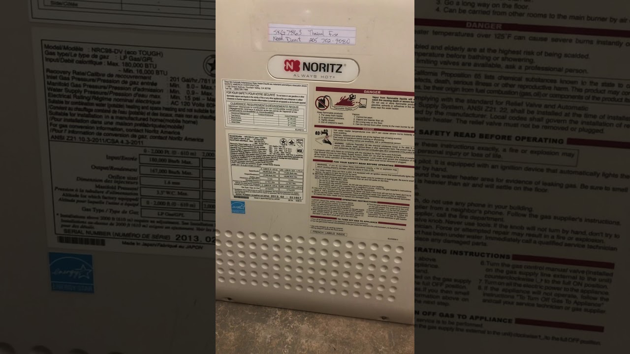 Noritz Thermal Fuse YouTube