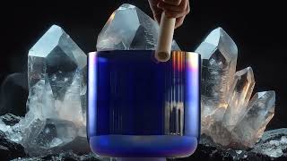 Harmonize Body, Mind, and Spirit: Sapphire & Prismatic Color Crystal Singing Bowl