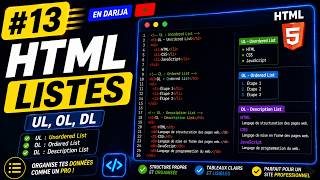 HTML #13 - Listes - UL, OL, DL 💻 شرح HTML بالدارجة