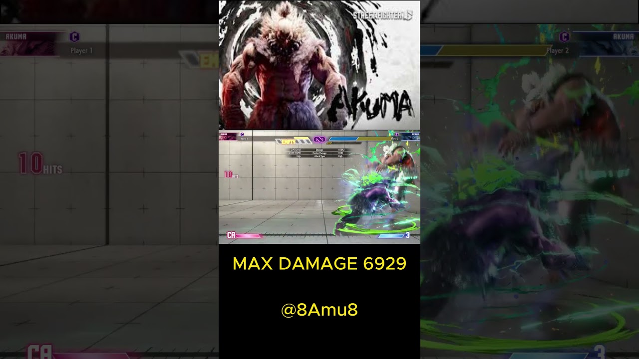 SF6 Akuma Max Damage Combo!.