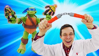 Видео про игрушки - Черепашки ниндзя уменьшились! Игры в больницу с Доктором Ой @GulliverRu