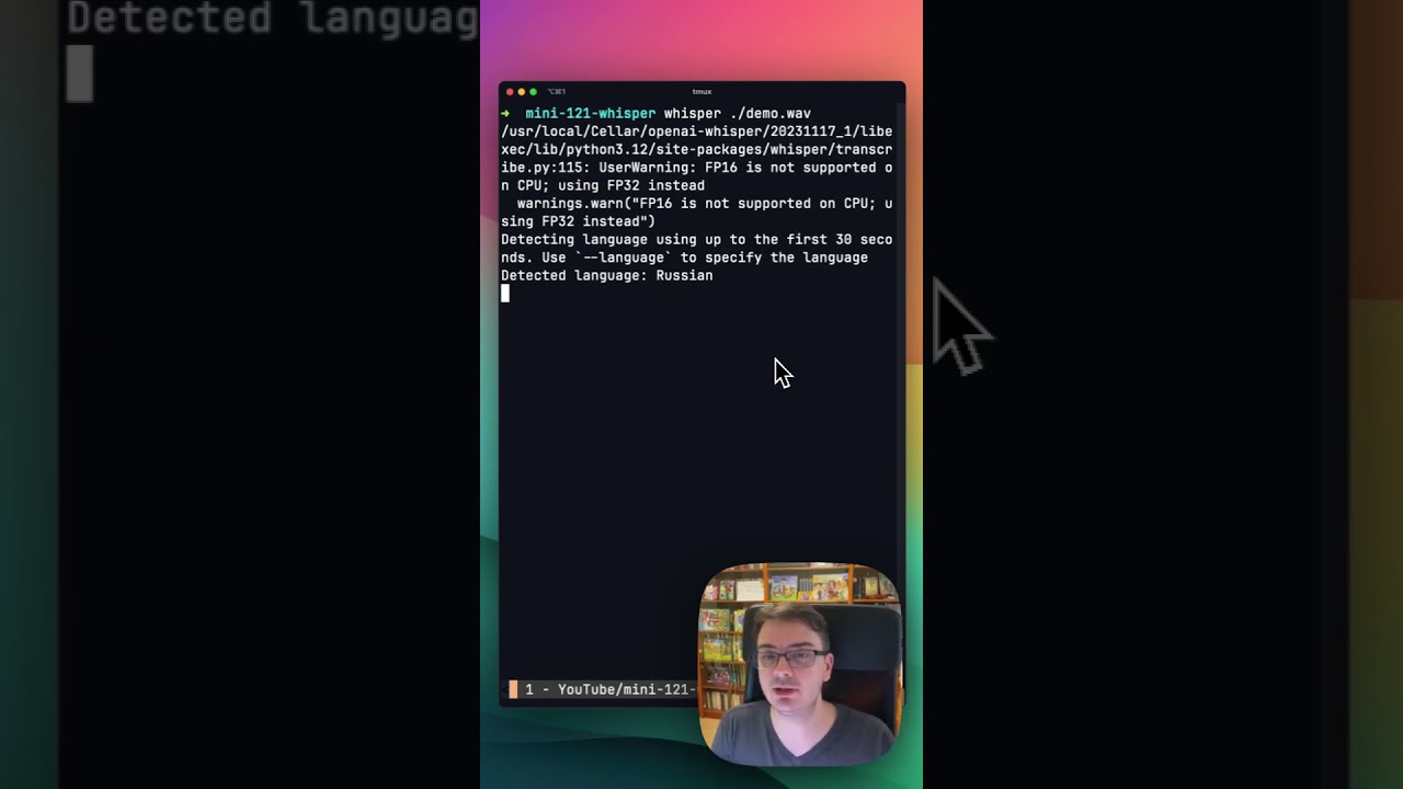 Whisper: видео и аудио в текст в терминале 