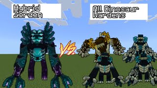 Hybrid Zorden Vs All Dinosaur Wardens In Minecraft - Minecraft Mob Battle