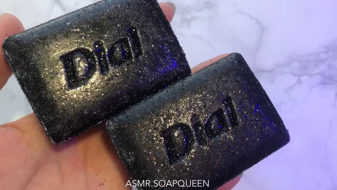 Black hard glitter Dial Soap- Cutting/ Intense visual and sound satisfaction