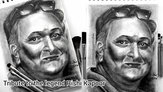 Tribute to the legendary actor | Rishi Kapoor | Drawing Rishi Kapoor | Charcoal powder Drawing