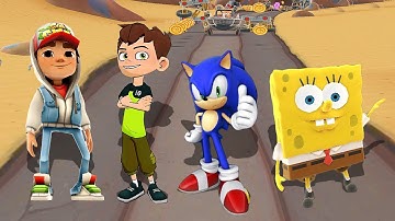 Subway Surfers vs Ben 10 - Up To Speed vs Sonic Dash vs SpongeBob: Sponge on the Run Gameplay