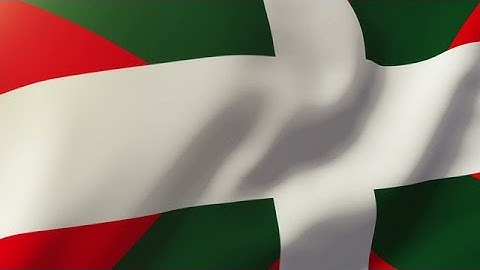 Basque Flag Waving In The Wind. Looping Sun Rises Style. Animation Loop Stock Animation