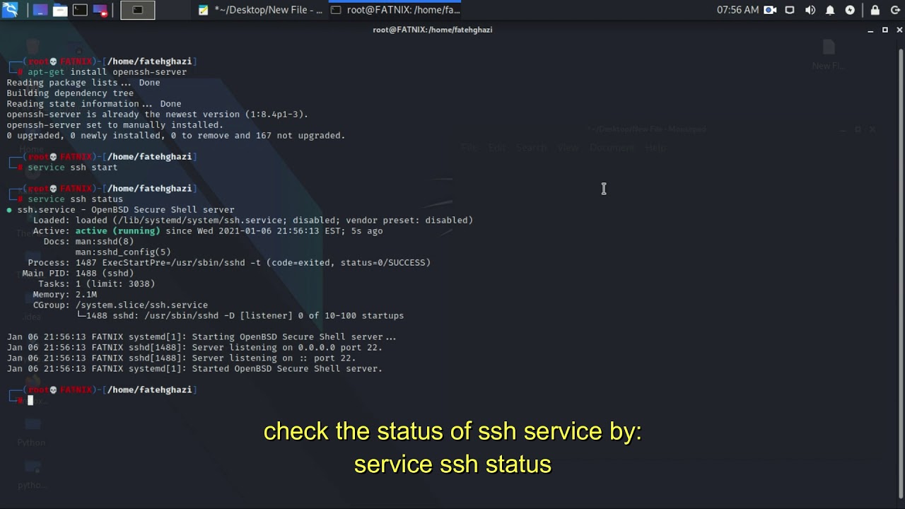 Install and Configure SSH | Linux Kali 2020 - YouTube