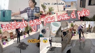 mucha ceniza 😨/ limpieza del patio con agua reciclada ♻️/ termine muy cansada 🥵