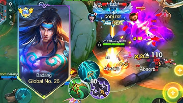 Global badang season 38 first match in mythic solo rank 💪| badang best build 2025 🔥