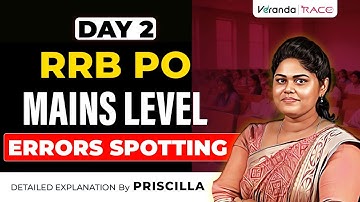 #DAY 2 | RRB PO MAINS LEVEL | ERRORS SPOTTING | BY PRISCILLA MAM🔴
