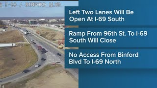 Major road construction project will close lanes and ramps on I-69 and I-465 this weekend