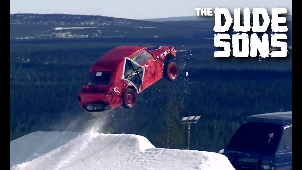Huge Car Jump From A Snowboard Kicker YouTube