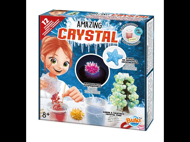 Buki France 2165 Amazing Crystal | Kit De 12 Experimentos Para Cultivar Cristales | Árbol Instantáneo Y Base Luminosa | Edad Recomendada +8 Años