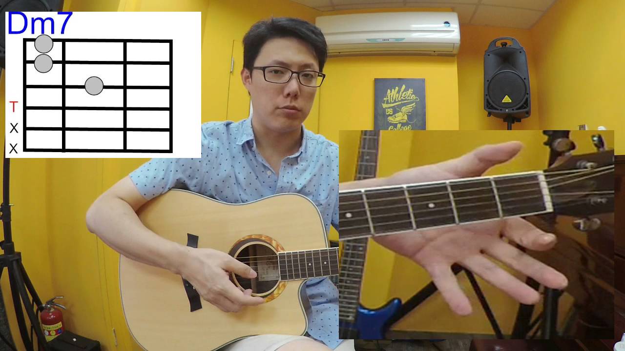 吉他和弦 D Dm Dm7 Em Em7 F G Gsus4 - YouTube