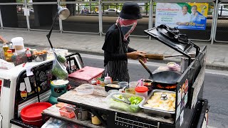 hard working food truck wok master chef, spaghetti, fried rice | thai food