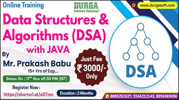 Data Structures & Algorithms with JAVA Online Training @ DURGASOFT