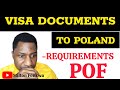 VISA DOCUMENTS TO 🇵🇱POLAND|PROOF OF FUNDS, REQUIREMENTS AND MORE