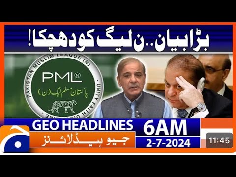 | PML-N in Trouble - Big Statement | Geo News at 6 AM Headlines | 2nd ...