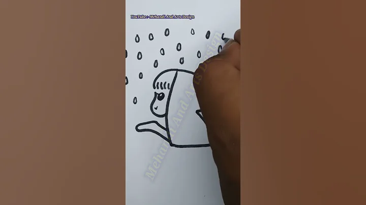 A Child Wearing A Raincoat Drawing Video #MehandiAndArtsDesign #shorts #shortsfeed #shortsvideo