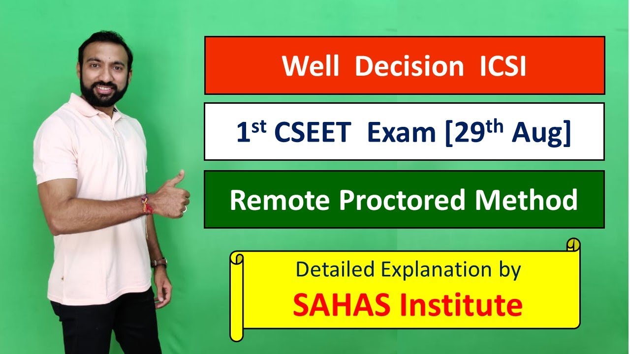 1st CSEET Exam [ Through Remote Proctored Method ] - SAHAS Institute ...