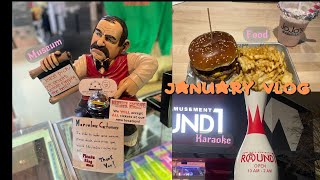 January Vlog | Food | Karaoke | Arcade | Museum | Aubrea Rosee