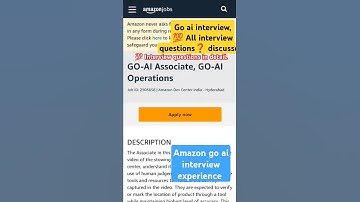 go ai interview questions❓Amazon go ai associate interview experience||#amazonjobsfromhome #ytshorts
