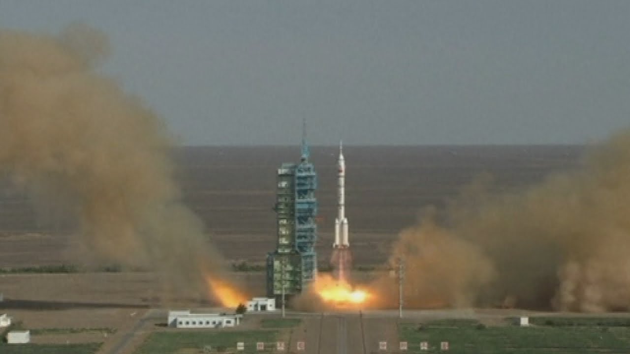 China launches biggest manned space mission yet - YouTube