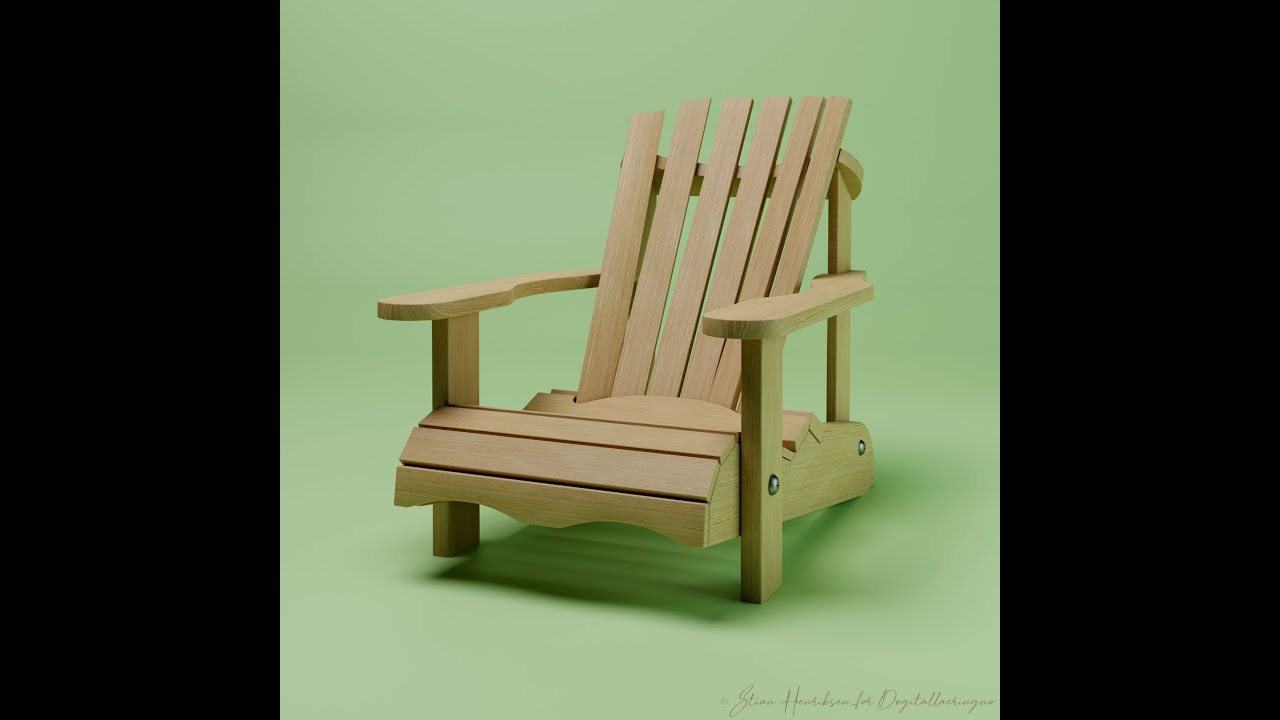 Adirondack Stol - Utksrivbare maler, video veiledning og oppskrift på Norsk!