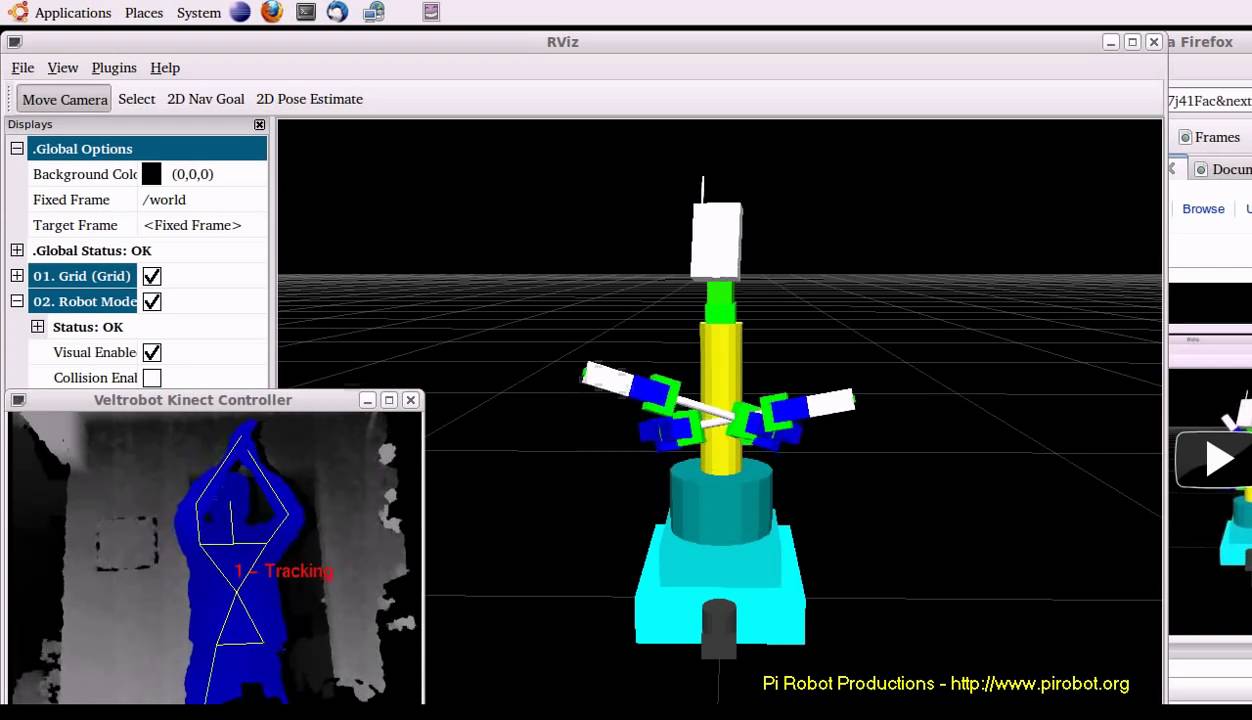 Veltrop Kinect Teleop of Pi Robot in RViz
