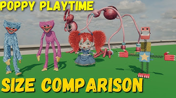 Sprunki & Poppy Playtime – 3D Size Comparison! Who