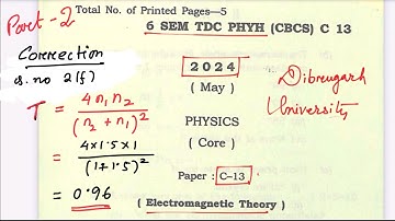 Solved paper c-13 : 2024 Dibrugarh University 6th SEM  part:2