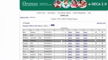 e-DECA: Inactivating a Child Contact (Parent Rater)