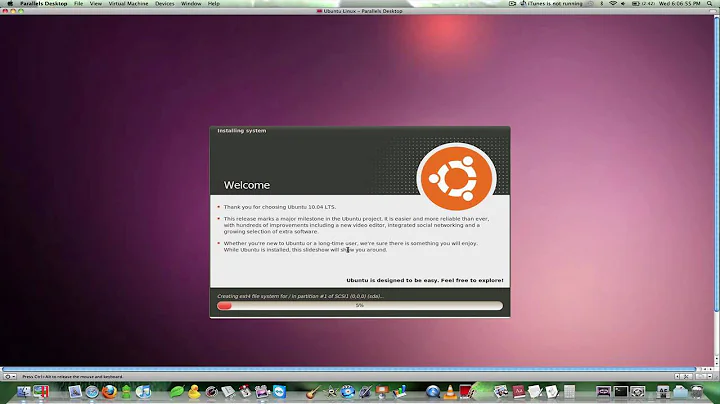 Installation of Ubuntu on Mac with Parallels Desktop