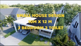 Small House Design | 10m x 12m with 3 Bedroom