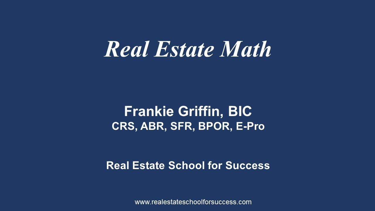Real Estate Math YouTube