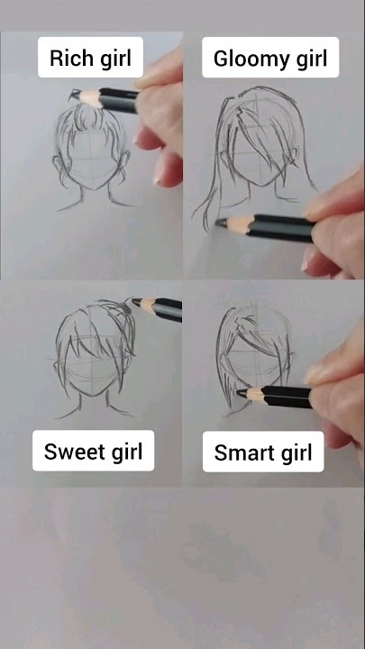 Download lagu How to draw hair for anime girl (Pt 2) | Different hairstyles #shorts #draw