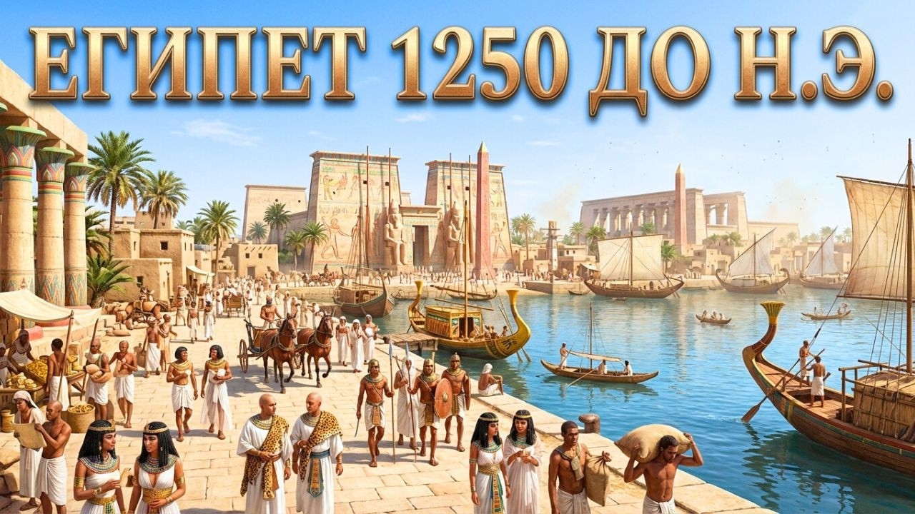 ТАК ВЫГЛЯДЕЛ ЕГИПЕТ В 1250 ГОДУ ДО Н.Э. (ВОССОЗДАНО С ПОМОЩЬЮ ИИ)