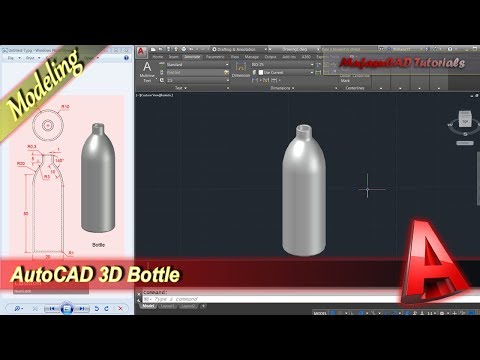 AutoCAD Design 3d Bottle Modeling Tutorial For Beginner
