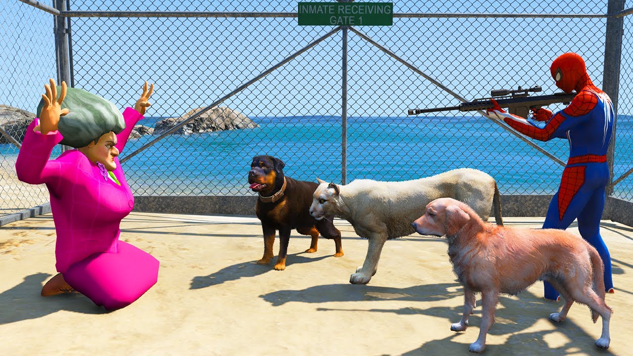 Scary Teacher 3d - Miss'T против Человека-паука (The Animals Killed Miss'T) - Игровая анимация