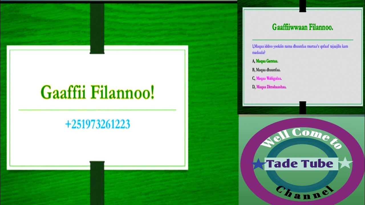 Gaaffii waa'ee Maqaa!