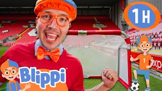 Learning From Pro Players at Liverpool FC! | Blippi | Moonbug Kids - Fun Zone